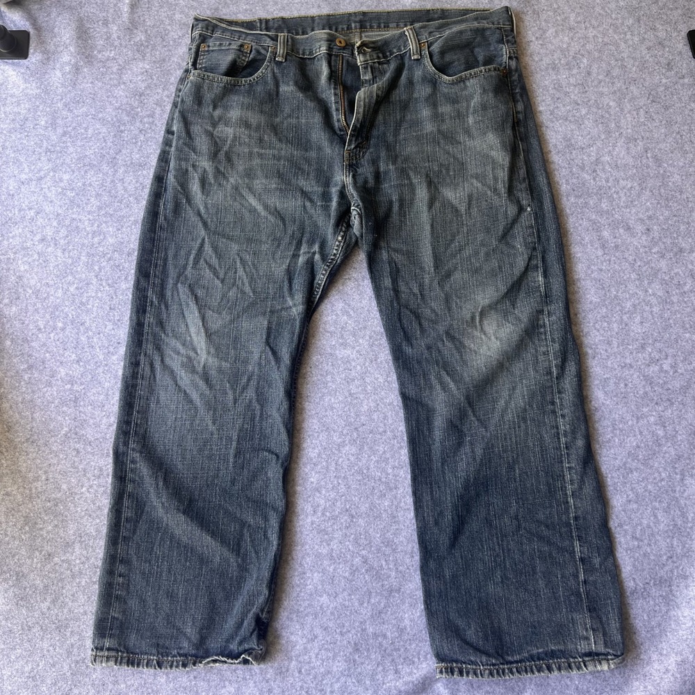 Levi's 569 Loose Straight Jeans 40x30 Blue Distressed Denim